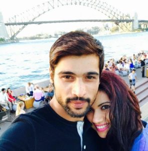 Muhammad Amir takes a selfie with Wife